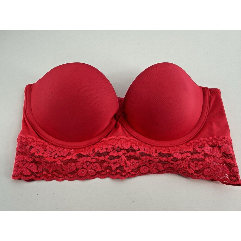 Victoria's Secret Pink Neon Pink Multi-way Bustier Bra w/ Lace Trim, Size 32B